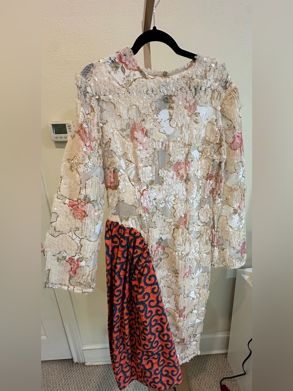 Christie Brown Sequin Dress Floral Embellished Statement Dress Size UK14 NEW